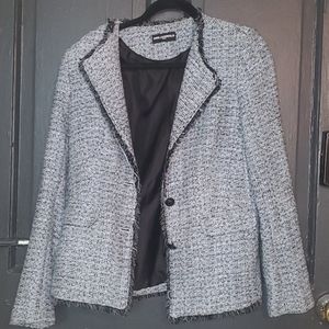 Karl Lagerfeld light blue tweed blazer